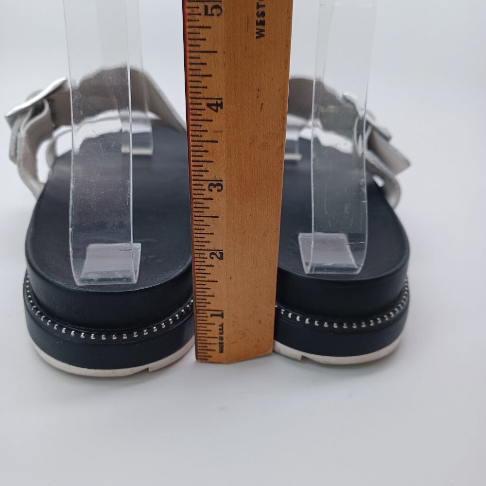 Sorel‎ Womens Sandals Roaming Two Strap Slip On Slide Wedge White Black Size 9.5 - Picture 14 of 16